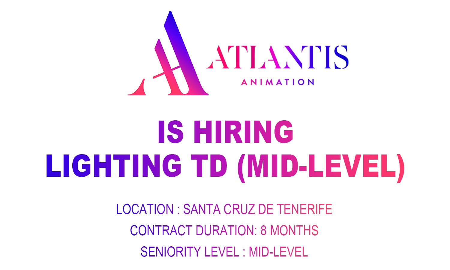 Lighting TD (MId-level) at Atlantis Animation, spain