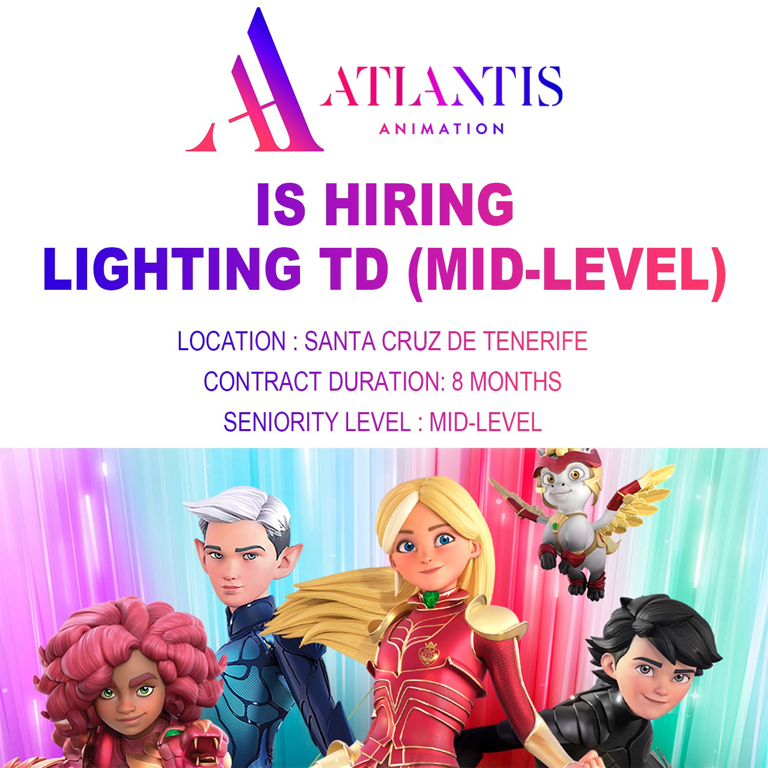Lighting TD (MId-level) at Atlantis Animation