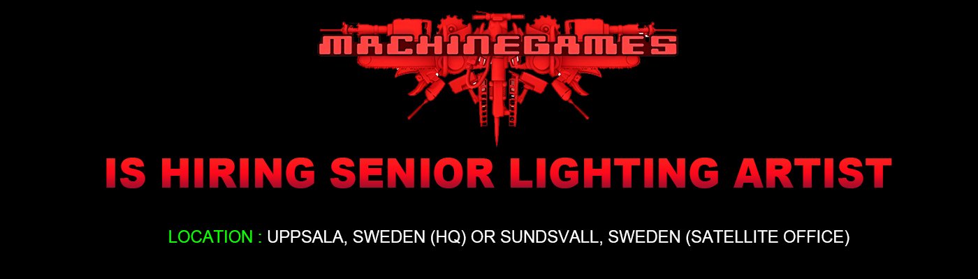 MachineGames Senior Lighting Artist, Uppsala