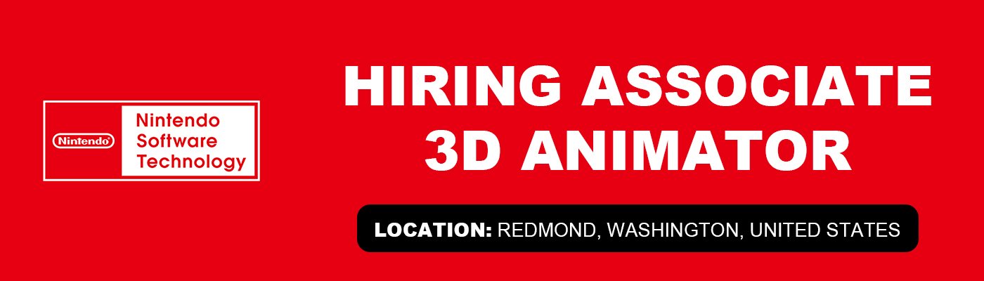 Nintendo Software Technology hiring 3D Animator
