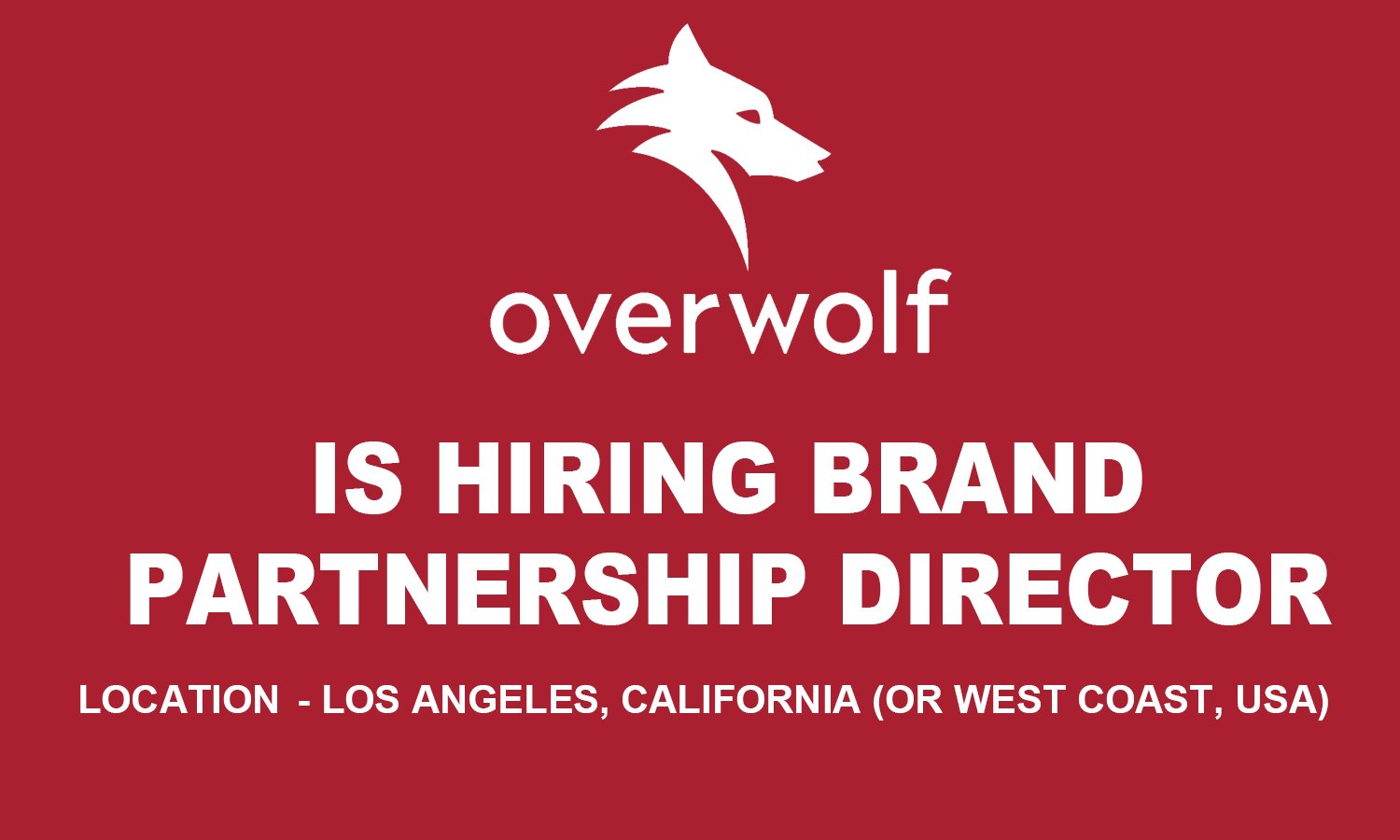 Overwolf is hiring Brand Partnership Director, West Coast