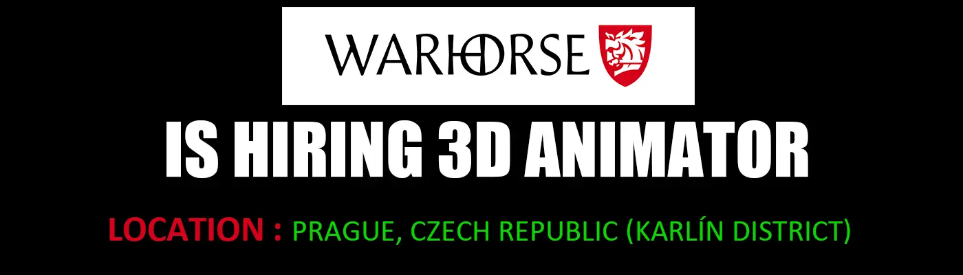 Warhorse Studios hiring 3D Animator