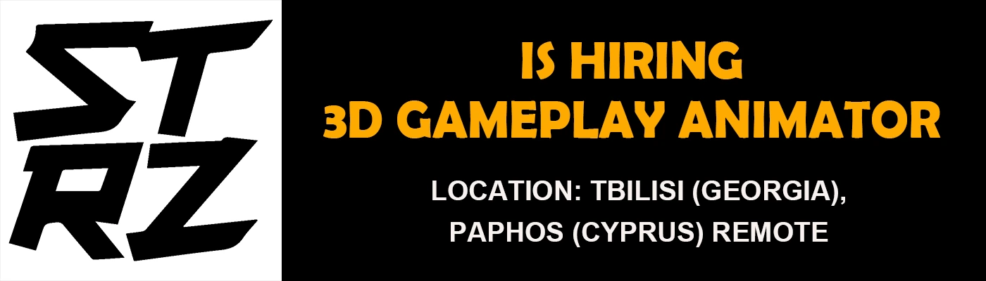 3D Gameplay Animator job Strikerz Inc
