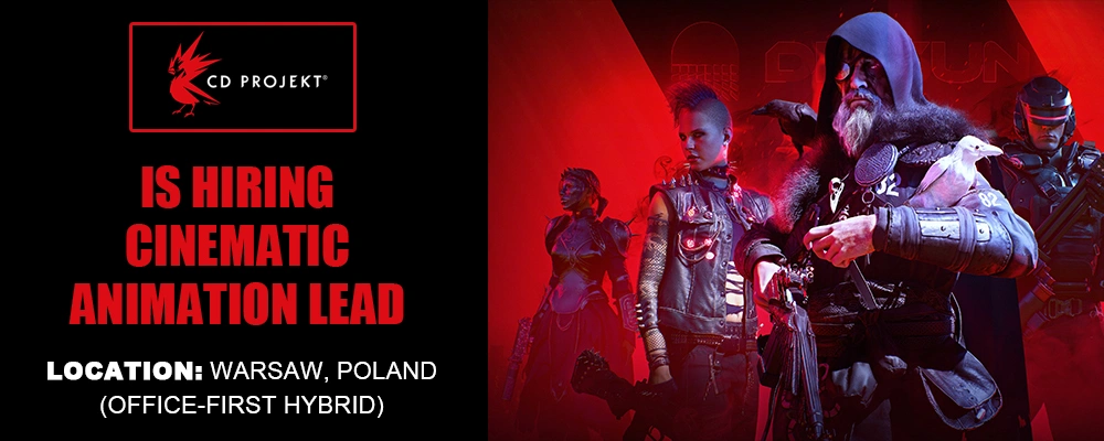 CD PROJEKT RED hiring Cinematic Animation Lead
