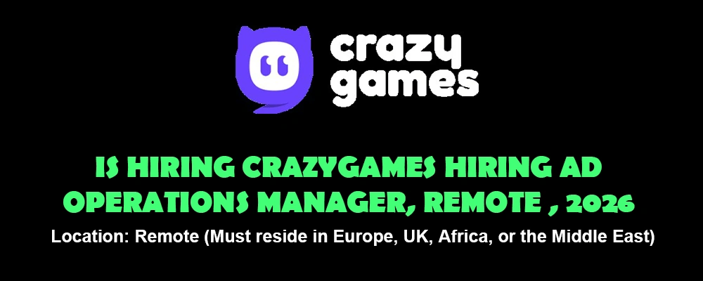 CrazyGames hiring Ad Operations Manager, Remote