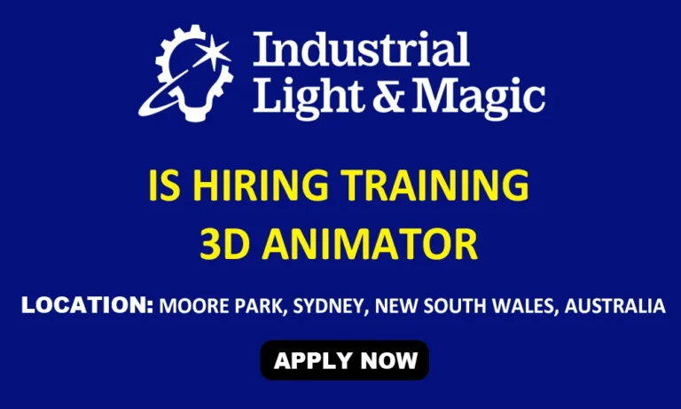ILM Sydney Australia hiring 3D Animator