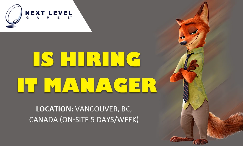 IT Manager job at Next Level Games (NLG), 2026