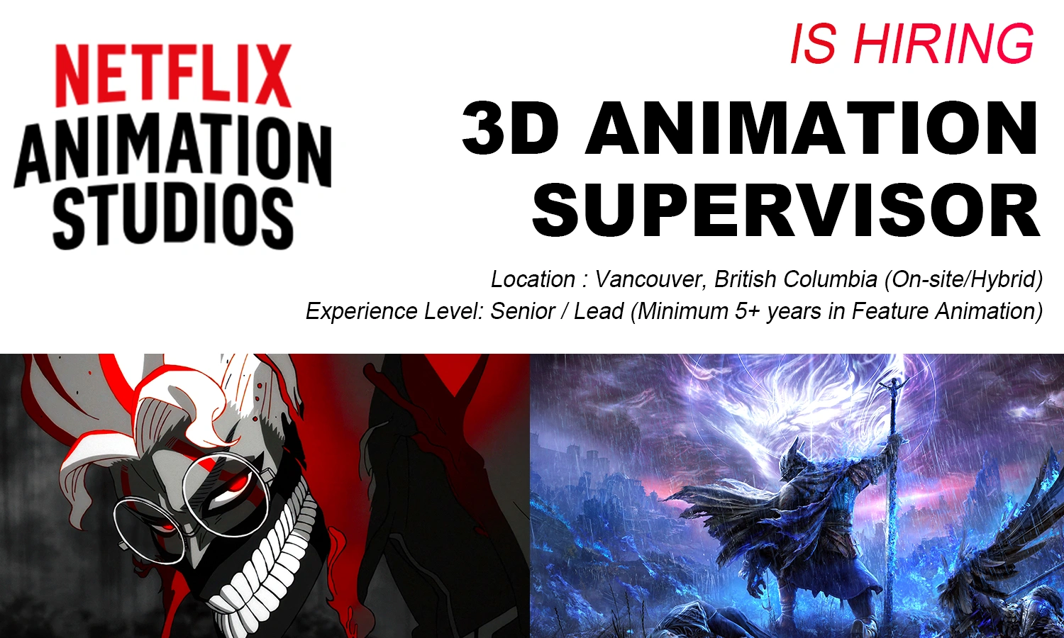 Netflix Animation Studios 3D Animation Supervisor