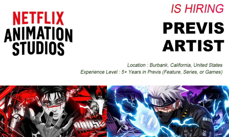 Previs Artist at Netflix Animation Studios 2026