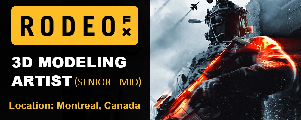 Rodeo FX hiring 3D Modeling Artists, Canada thumbnail
