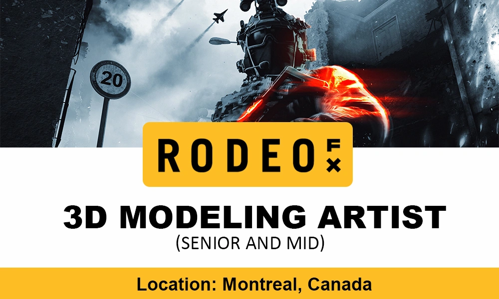 Rodeo FX hiring 3D Modeling Artists, Canada