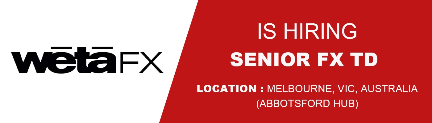 Senior FX TD job at Wētā FX Melbourne, 2026