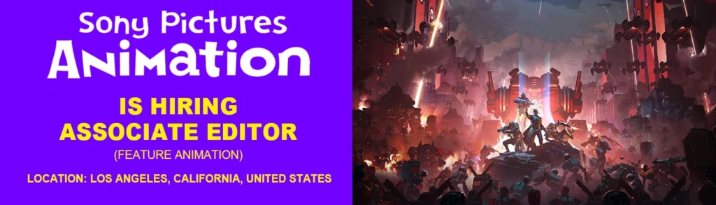 Sony Pictures Animation hiring Associate Editor, 2026