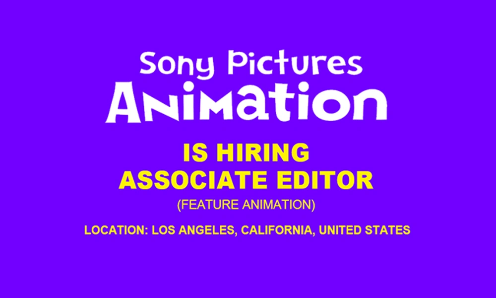 Sony Pictures Animation hiring Associate Editor thumbnail