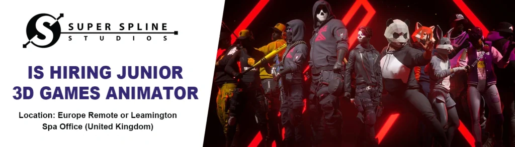 Super Spline Studios hiring Junior 3D Games Animator