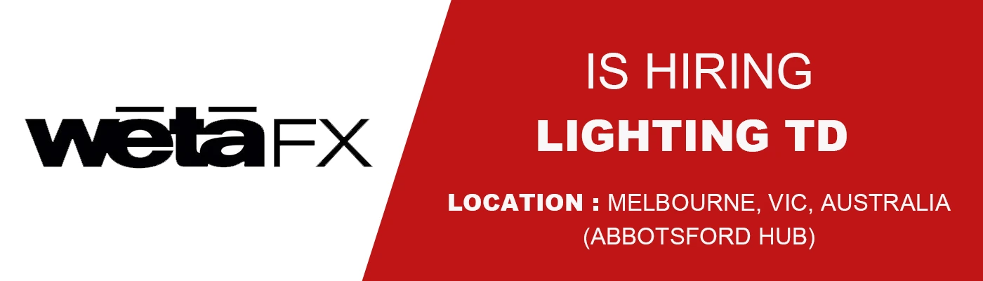 Wētā FX Melbourne Lighting TD , 2026 % festybay Wētā FX Melbourne Lighting TD , 2026