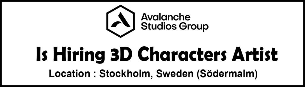 3D Character Artist job at Avalanche Studios, Sweden thumb 3D Character Artist job at Avalanche Studios, Sweden thumb