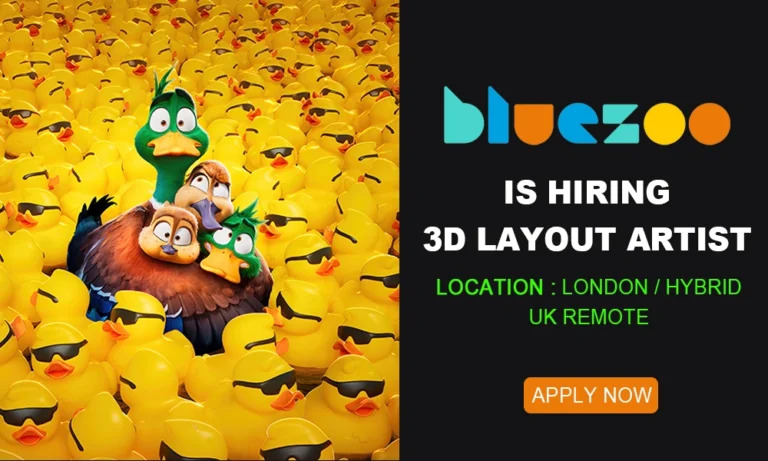 3D Layout Artist job at Blue Zoo Animation Studio, UK