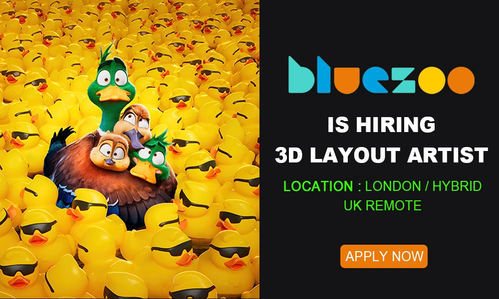 3D Layout Artist job at Blue Zoo Animation Studio, UK
