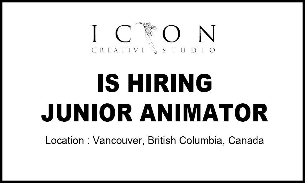 3d animation jobs Junior Animator – ICON Creative Studio