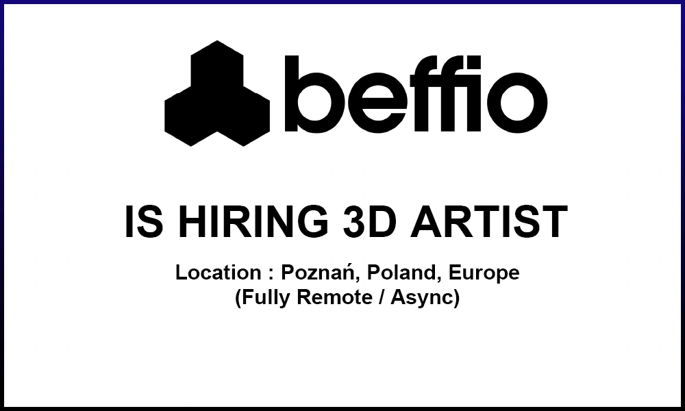 3d artist jobs at Beffio studio, Remote (Poland)