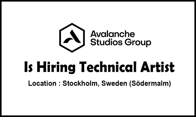 Technical Artist Job at Avalanche Studios, Sweden 2026 thumb