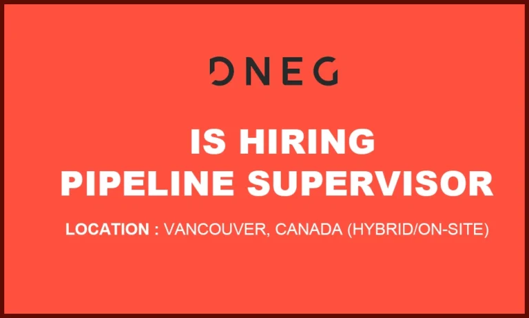 Vancouver jobs washington Pipeline Supervisor at DNEG