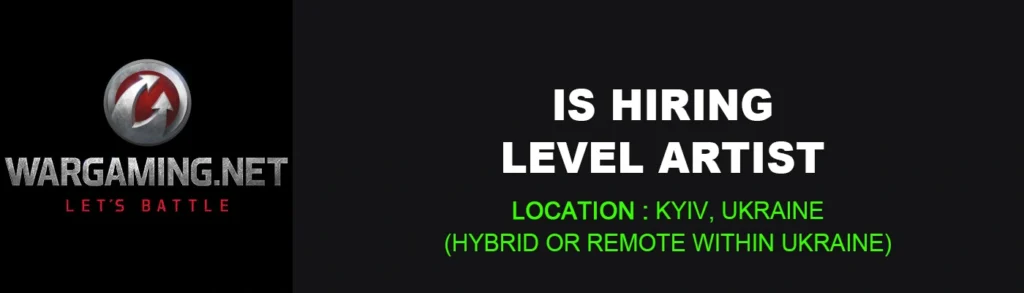 Wargaming is seeking Level Artist, Full Remote thumbnail