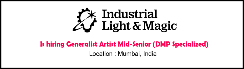vfx jobs Generalist Artist Mid-Senior, Mumbai 2026 thumb