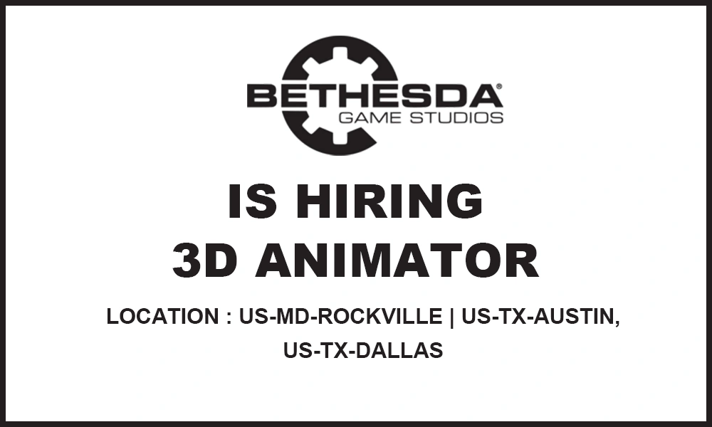 3D Animator, Bethesda Game Studios, Canada thumb