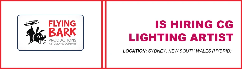 3D CG Lighting Artist Flying Bark Productions, Sydney thumb