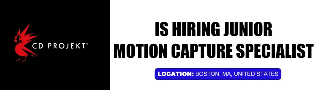 CD PROJEKT RED hiring Junior Motion Capture Specialist thumb CD PROJEKT RED hiring Junior Motion Capture Specialist thumb