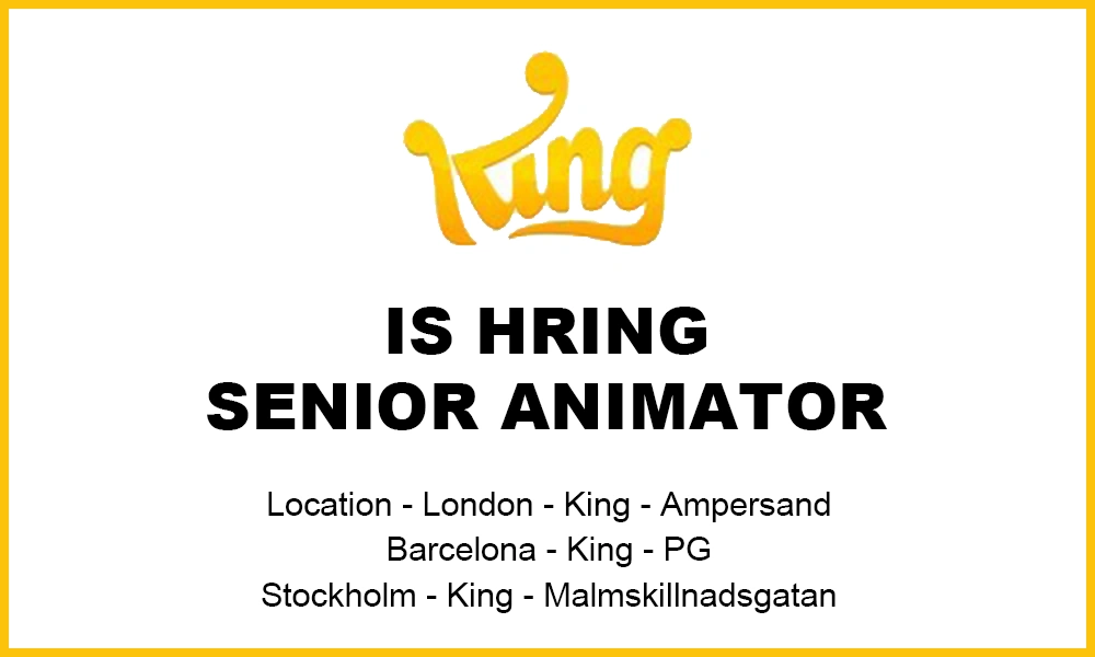 King is hiring Senior 3D Animator, London thumb