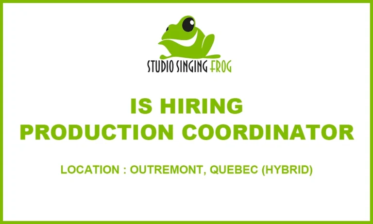Singing Frog Studio hiring Production Coordinator, 2026