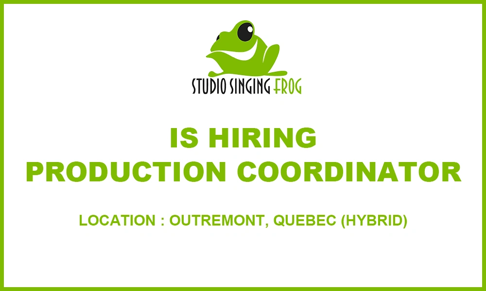 Singing Frog Studio hiring Production Coordinator, 2026