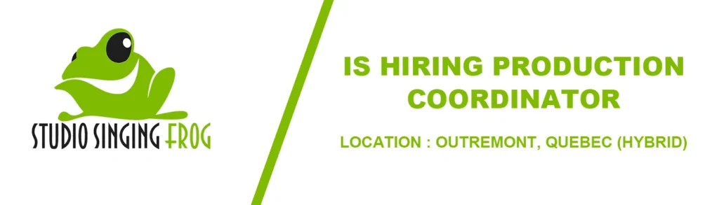 Singing Frog Studio hiring Production Coordinator thumb