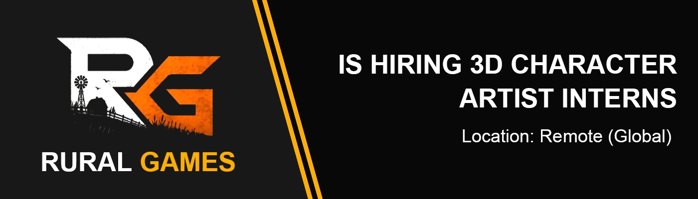 3D Character Artist Internship at Rural Games, 2026