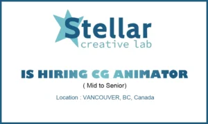 Hiring 3D CG Animator -All levels at Stellar Creative Lab