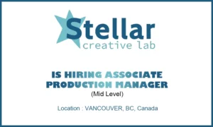 Hiring Associate Production Manager (Mid-Level) at Stellar Creative Lab, Canada