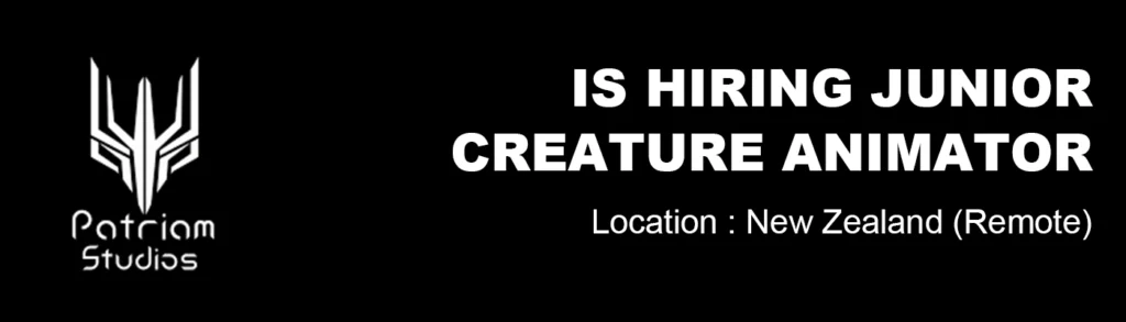 Junior Creature Animator at Patriam Studios hiring 3D, remote
