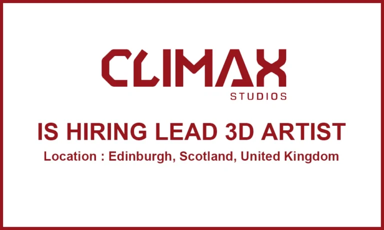 Lead 3D Artist at Climax Studios, Scotland thumb
