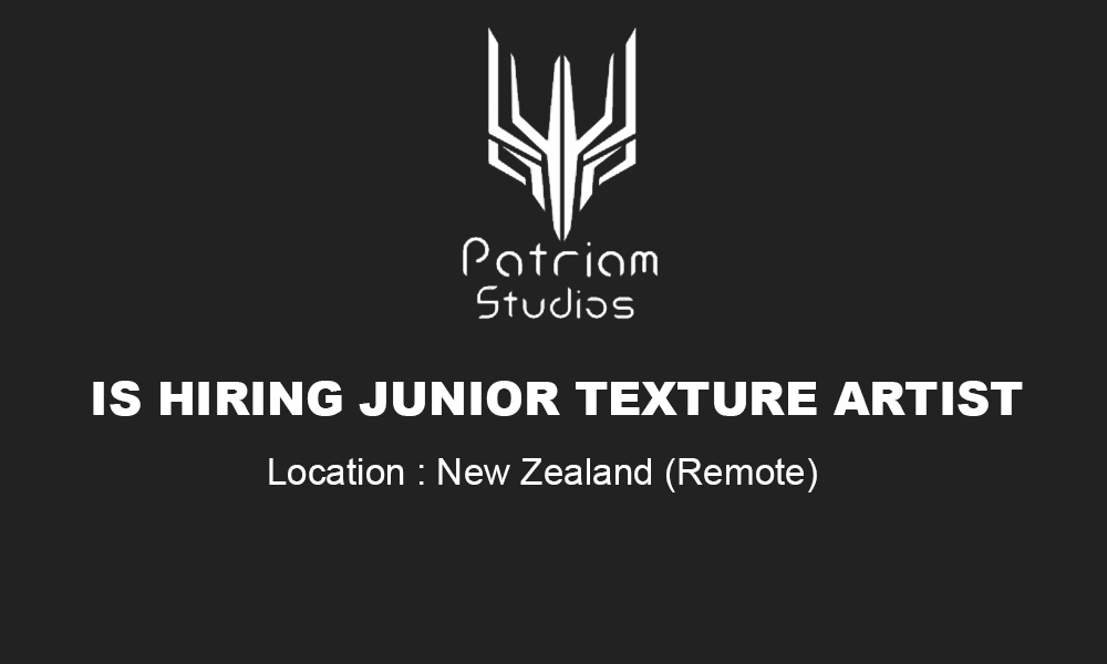 Patriam Studios hiring 3d Junior Texture Artist (Remote, New Zealand)