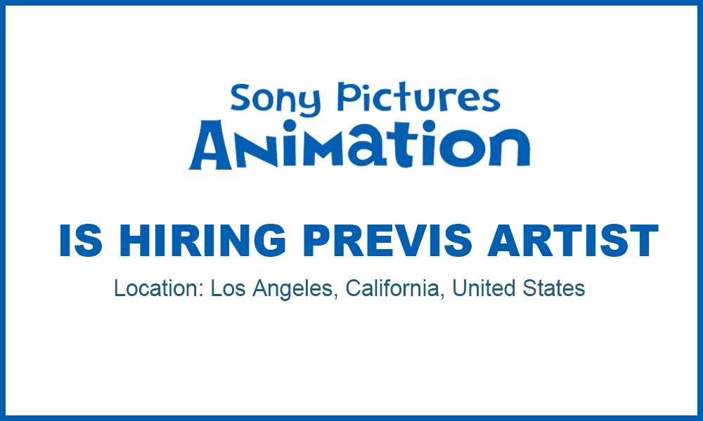 Sony Pictures Animation hiring Previs Artist, California thumb
