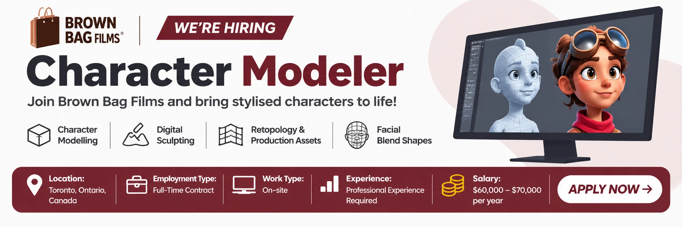Character Modeler Job Banner